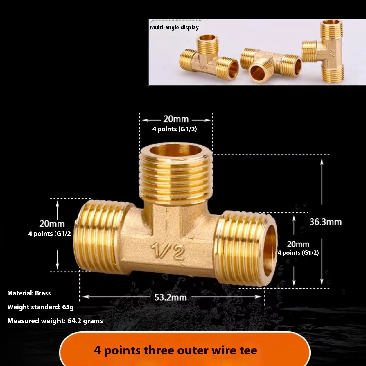 4-tap 6-minute Copper Reducing Pipe Plumbing Accessories