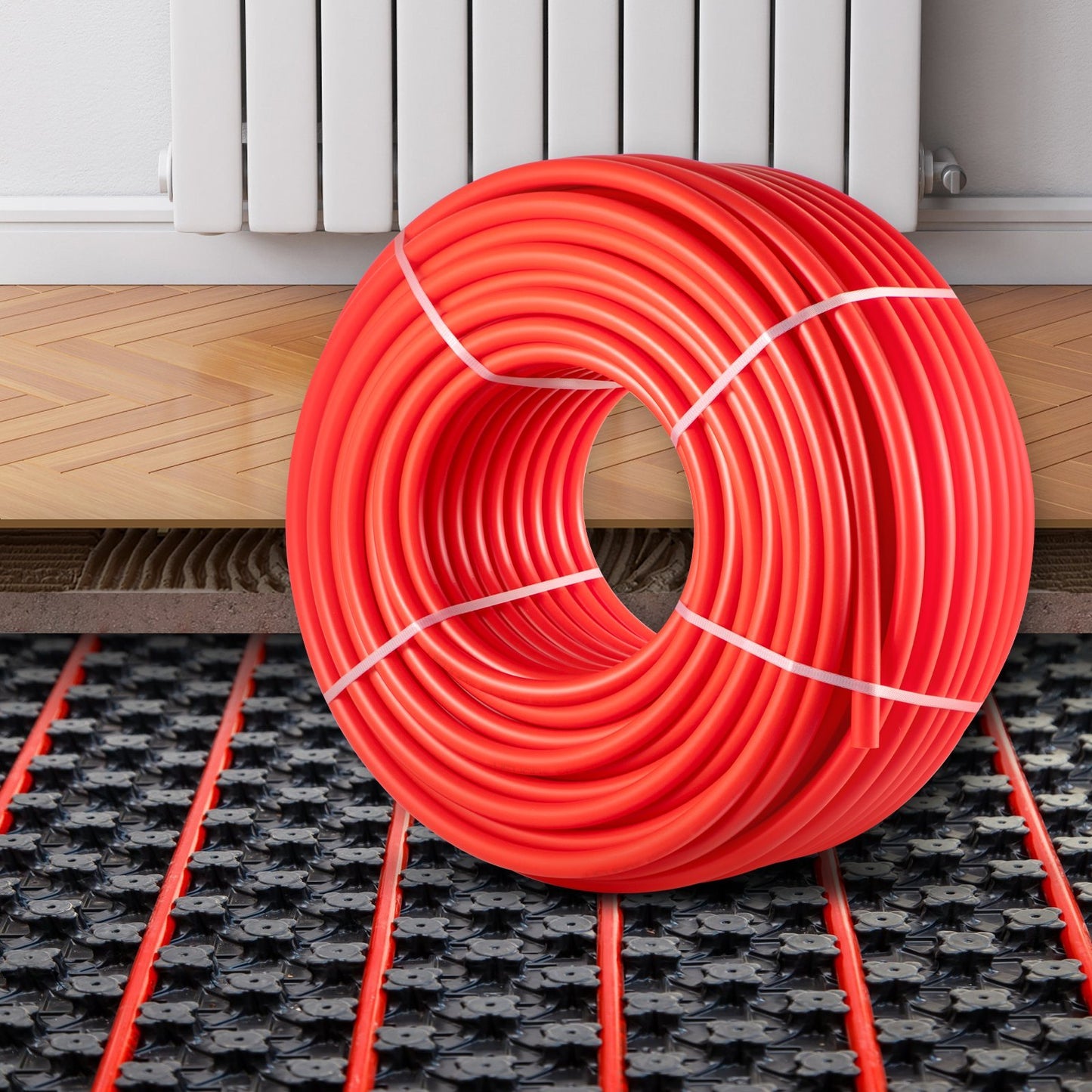PEX Pipe, 1 Inch X 500 FT PEX Tubing, Non Oxygen Barrier Red PEX-B Pipe, Flexible PEX Water Line For RV Sewer Hose, Plumbing, Radiant Heating