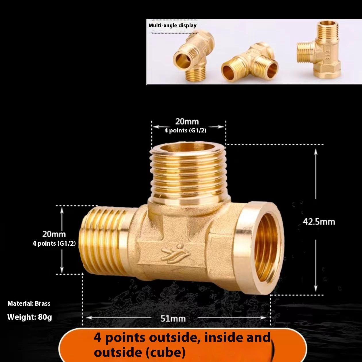 4-tap 6-minute Copper Reducing Pipe Plumbing Accessories