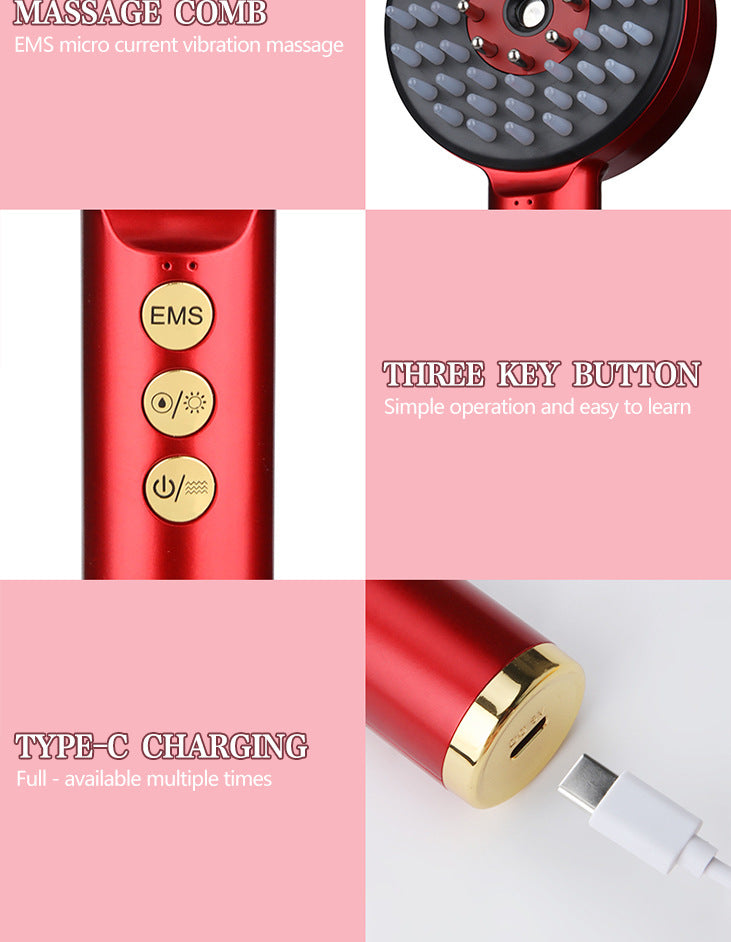 Scalp Massage Comb Red Light Hair Growth Device Nano Spray Set