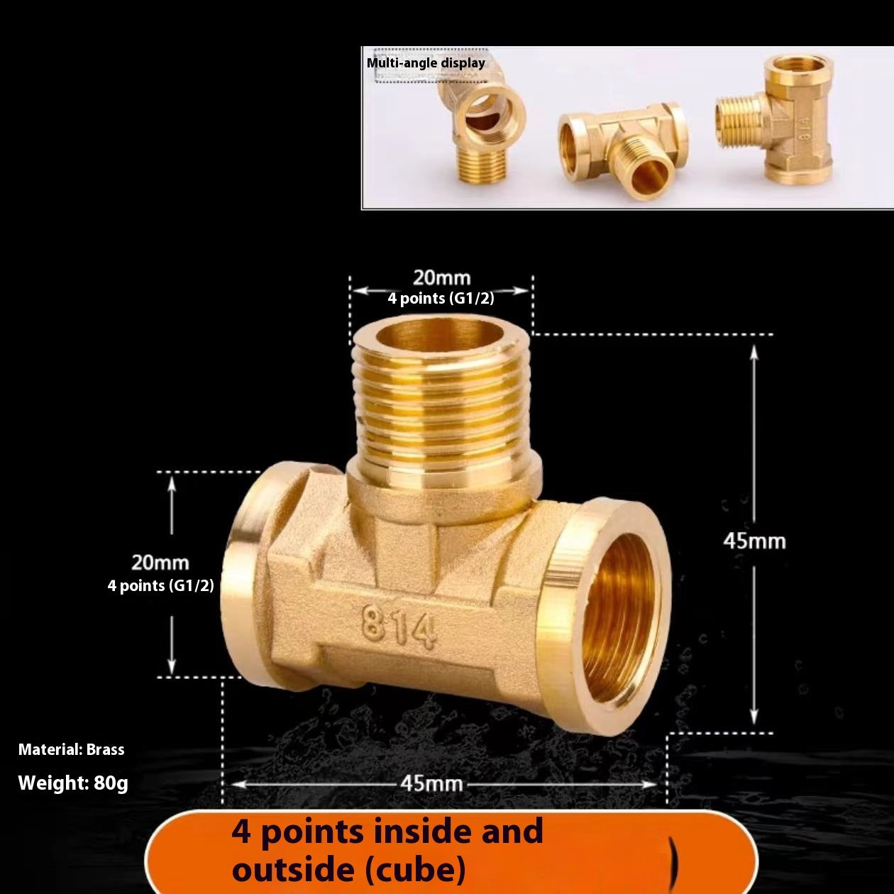 4-tap 6-minute Copper Reducing Pipe Plumbing Accessories