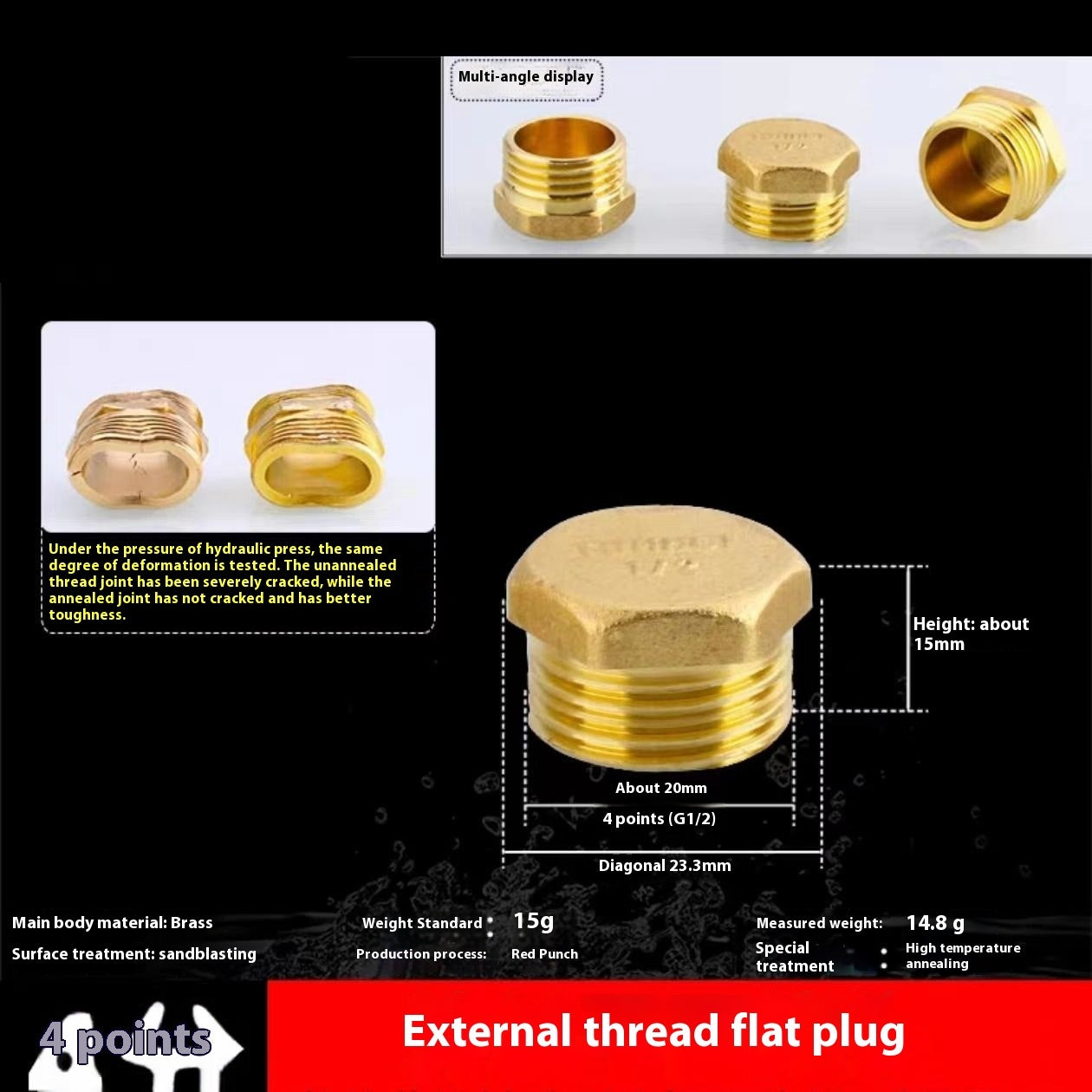4-tap 6-minute Copper Reducing Pipe Plumbing Accessories